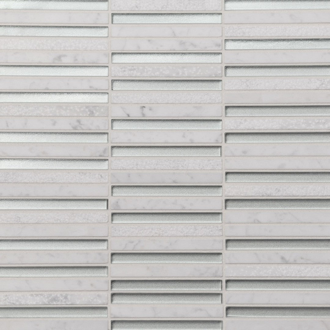 Bedrosians Kaikos 11.75" x 12" Stacked Glass/Stone Mosaic