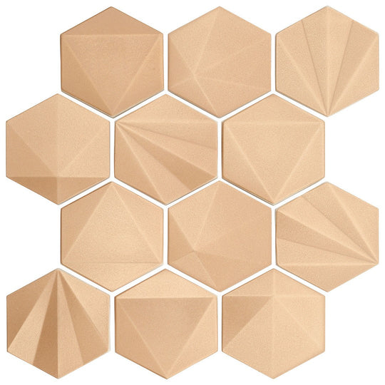 Marazzi GeoMetal 3" x 3" Wall Satin Hexagon Mosaic