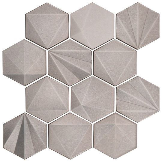 Marazzi GeoMetal 3" x 3" Wall Satin Hexagon Mosaic