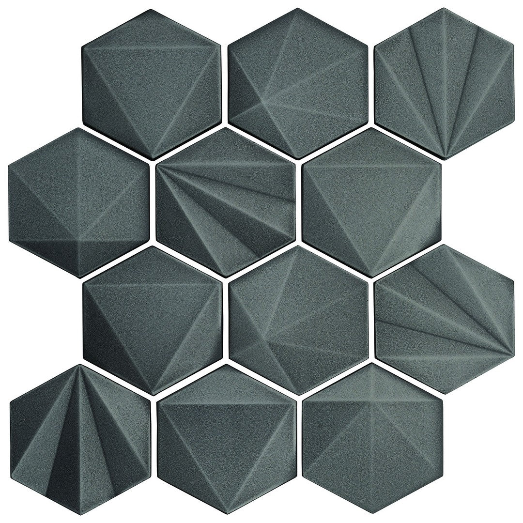 Marazzi GeoMetal 3" x 3" Wall Satin Hexagon Mosaic