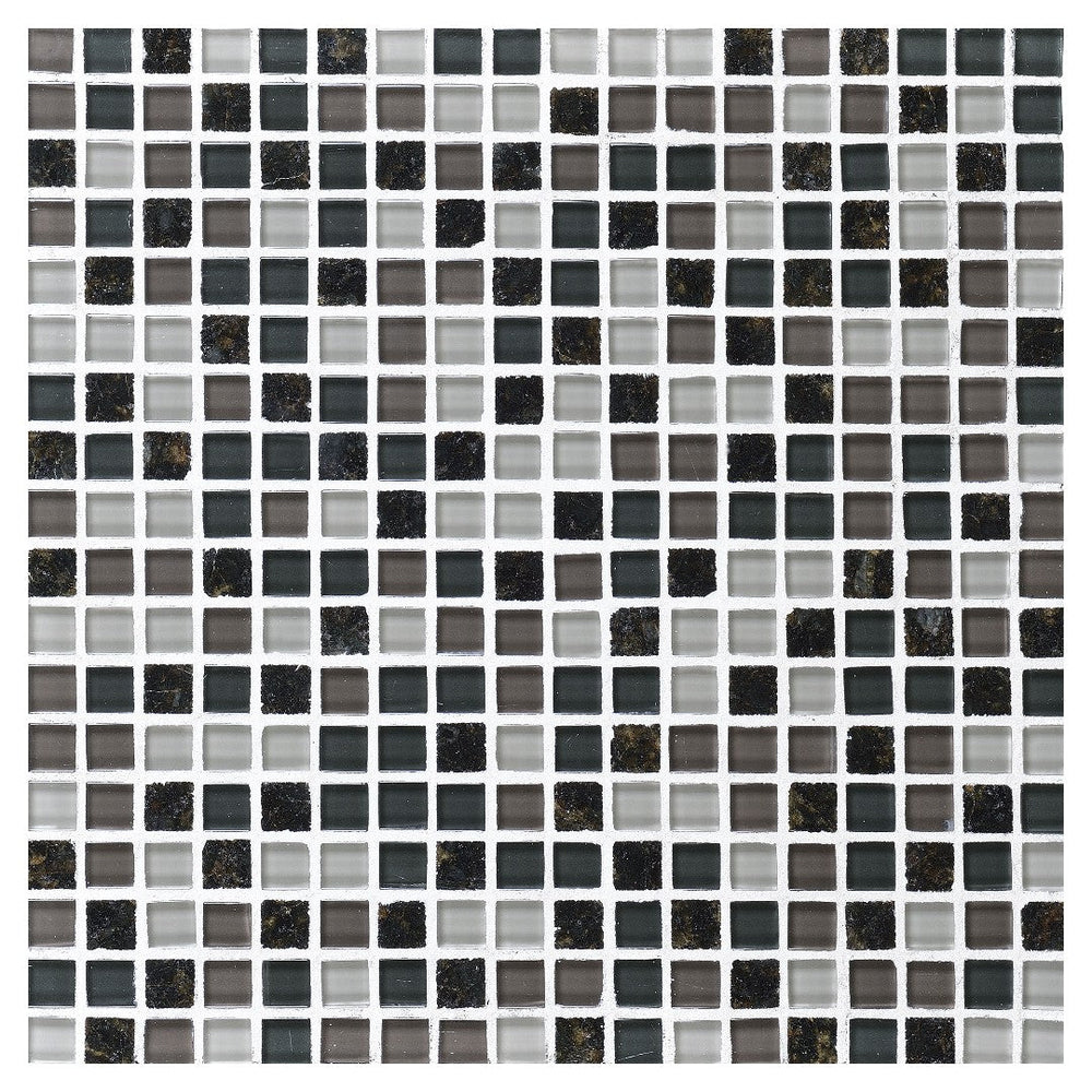 Daltile-Granite-Radiance-12-x-12-Stone-&-Glass-5/8-Deco-Straight-Joint-Mosaic-Kashmir-White-Blend