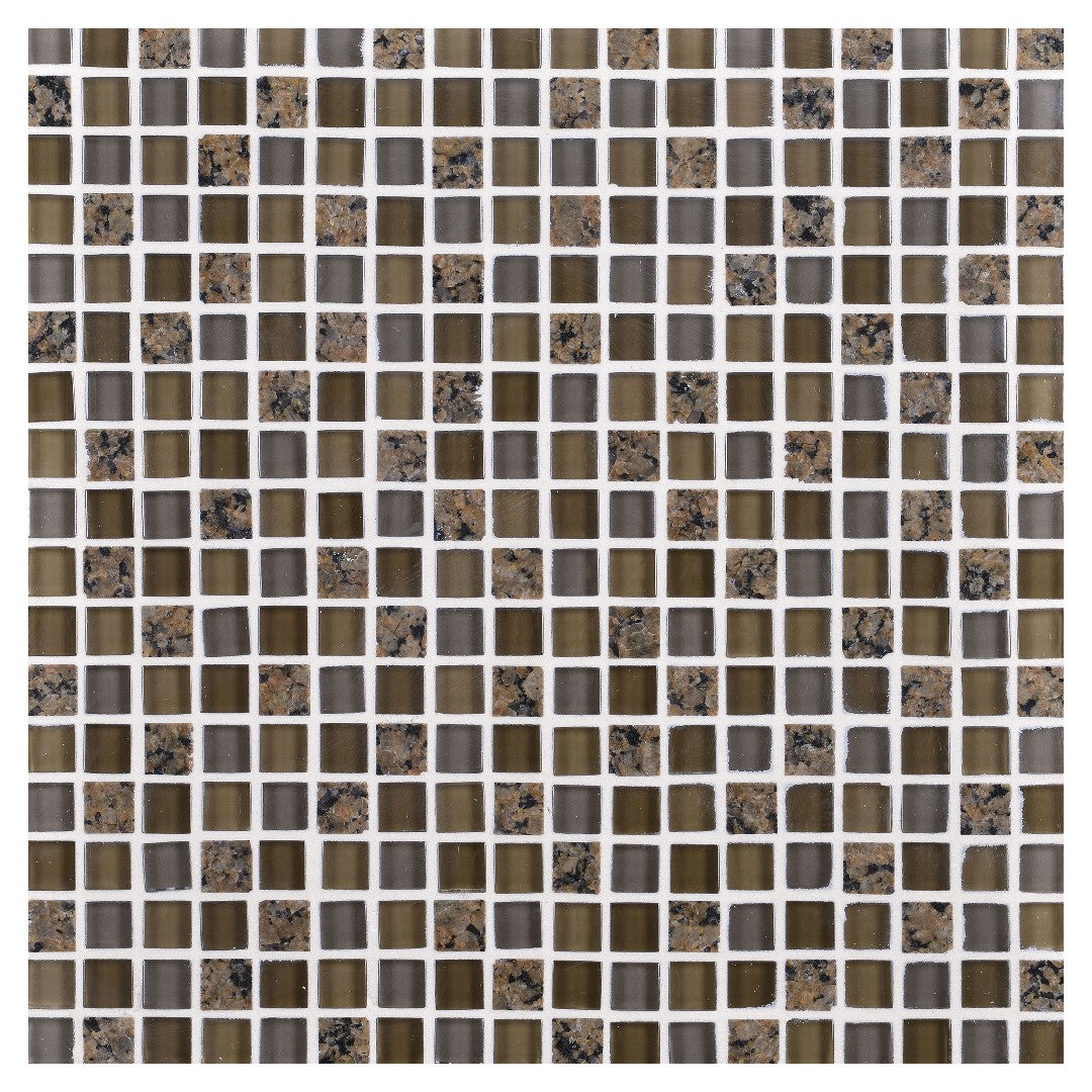 Daltile-Granite-Radiance-12-x-12-Stone-&-Glass-5/8-Deco-Straight-Joint-Mosaic-New-Ven-Gold-Blend