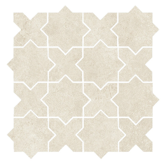 Tesoro 13.25" x 13.25" Solida Matte Cross & Star Porcelain Mosaic