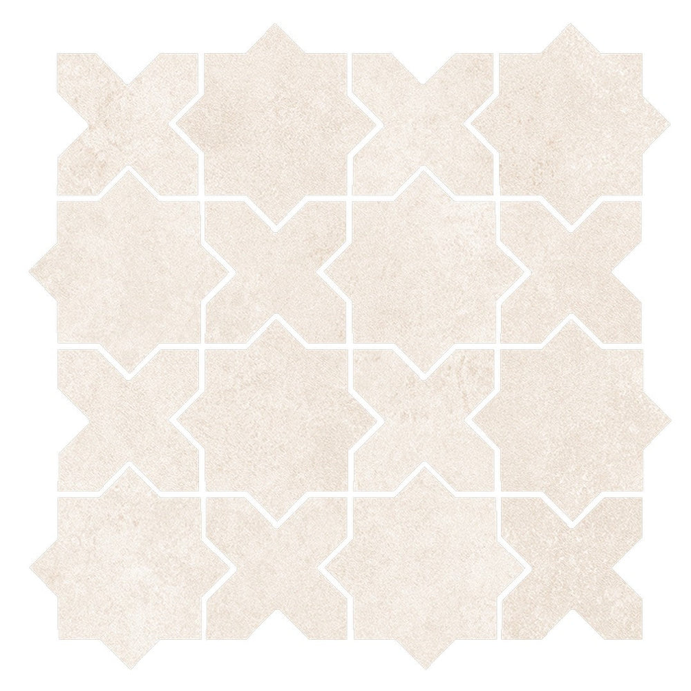 Tesoro 13.25" x 13.25" Solida Matte Cross & Star Porcelain Mosaic