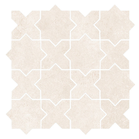 Tesoro 13.25" x 13.25" Solida Matte Cross & Star Porcelain Mosaic