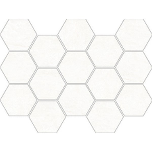 Happy Floors 13" x 9" Naica Natural Porcelain Hexagon Mosaic