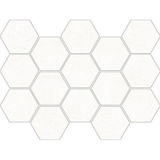 Happy Floors 13" x 9" Naica Natural Porcelain Hexagon Mosaic