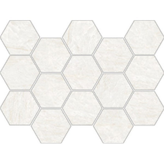 Happy Floors 13" x 9" Naica Natural Porcelain Hexagon Mosaic