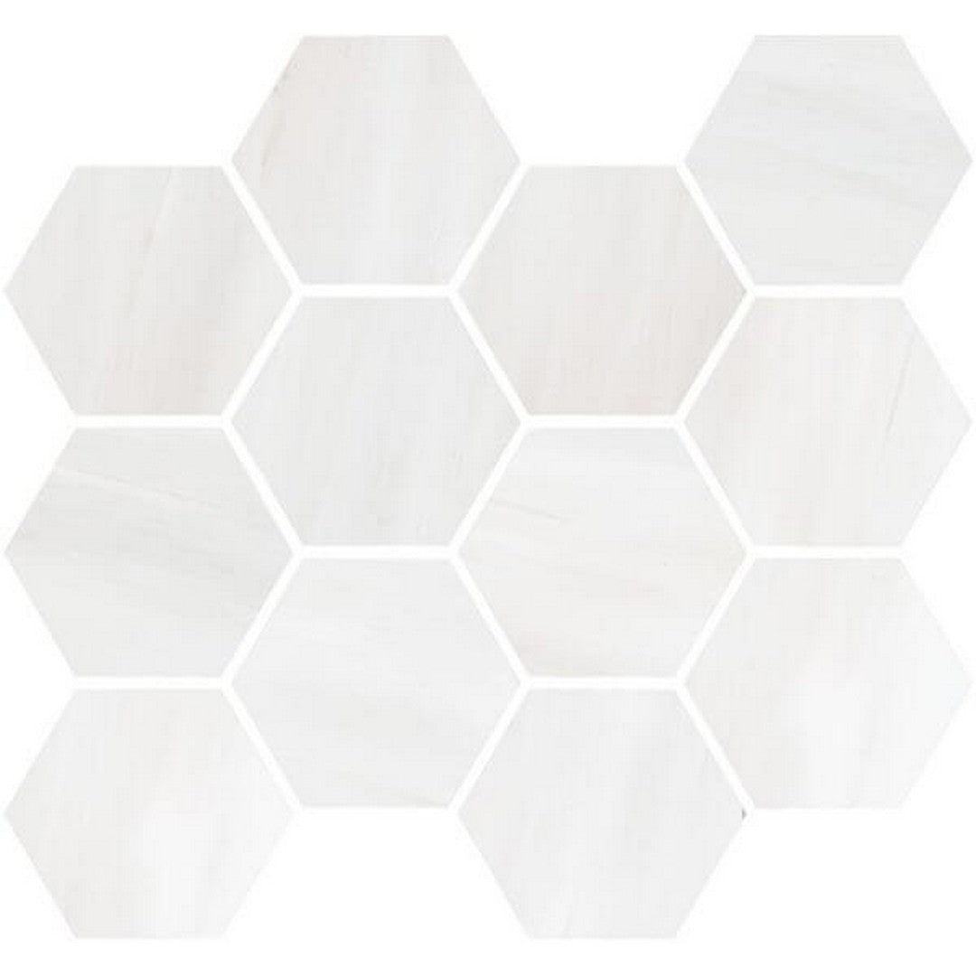 Happy Floors 12" x 14" Dolomite Natural Porcelain Hexagon Mosaic