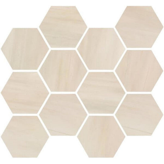 Happy Floors 12" x 14" Dolomite Natural Porcelain Hexagon Mosaic