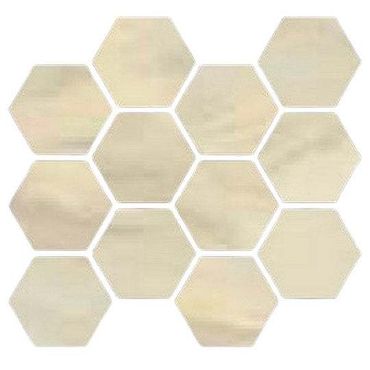 Happy Floors 12" x 14" Bardiglio Polished Porcelain Hexagon Mosaic (Sale)