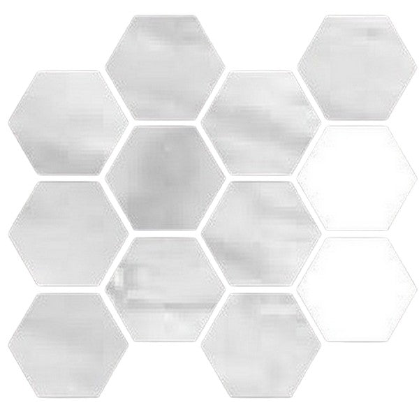 Happy Floors 12" x 14" Bardiglio Natural Porcelain Hexagon Mosaic (Sale)