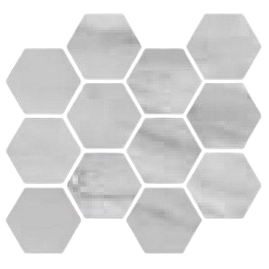 Happy Floors 12" x 14" Bardiglio Polished Porcelain Hexagon Mosaic (Sale)