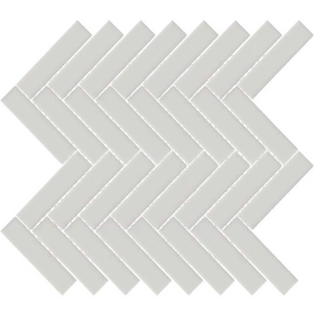 Happy Floors 12" x 12" Artisan Glossy Herrinbone Ceramic Mosaic