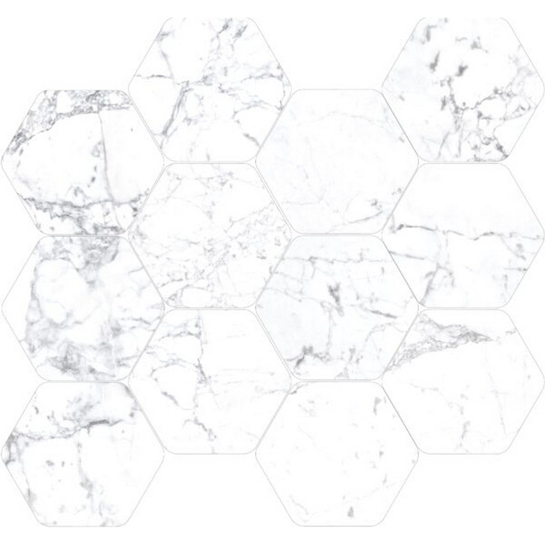 Happy Floors 12" x 13.5" Kobe Polished Porcelain Hexagon Mosaic