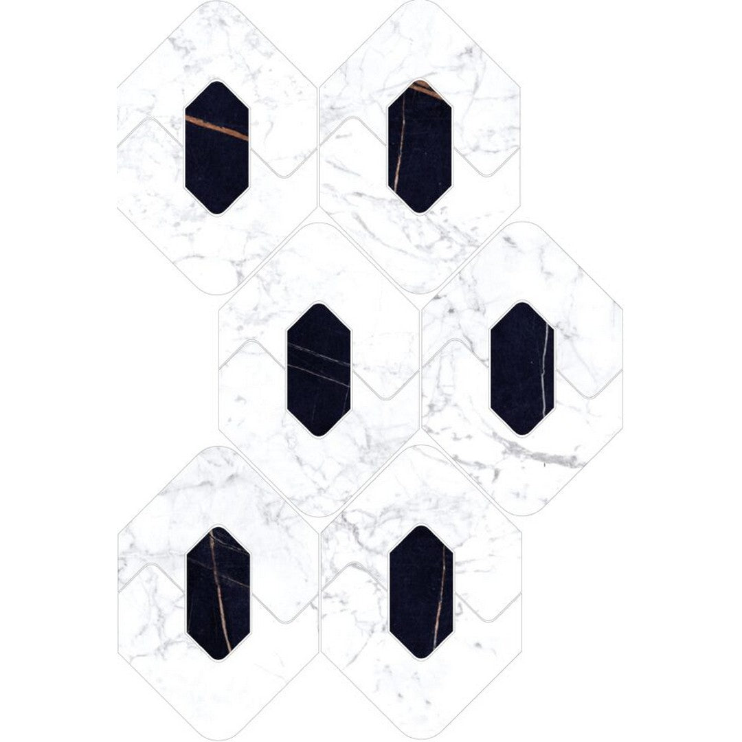 Happy Floors 8" x 13" Kobe Rectified Polished Porcelain Legend Mosaic