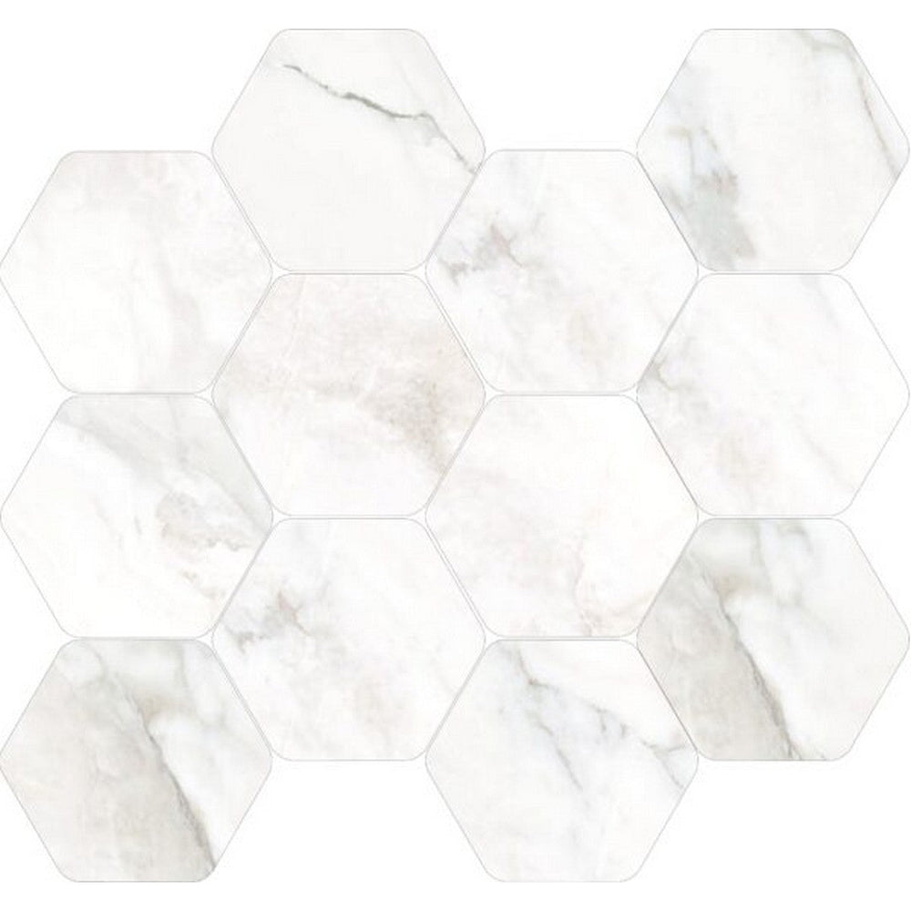 Happy Floors 12" x 13.5" Kobe Polished Porcelain Hexagon Mosaic