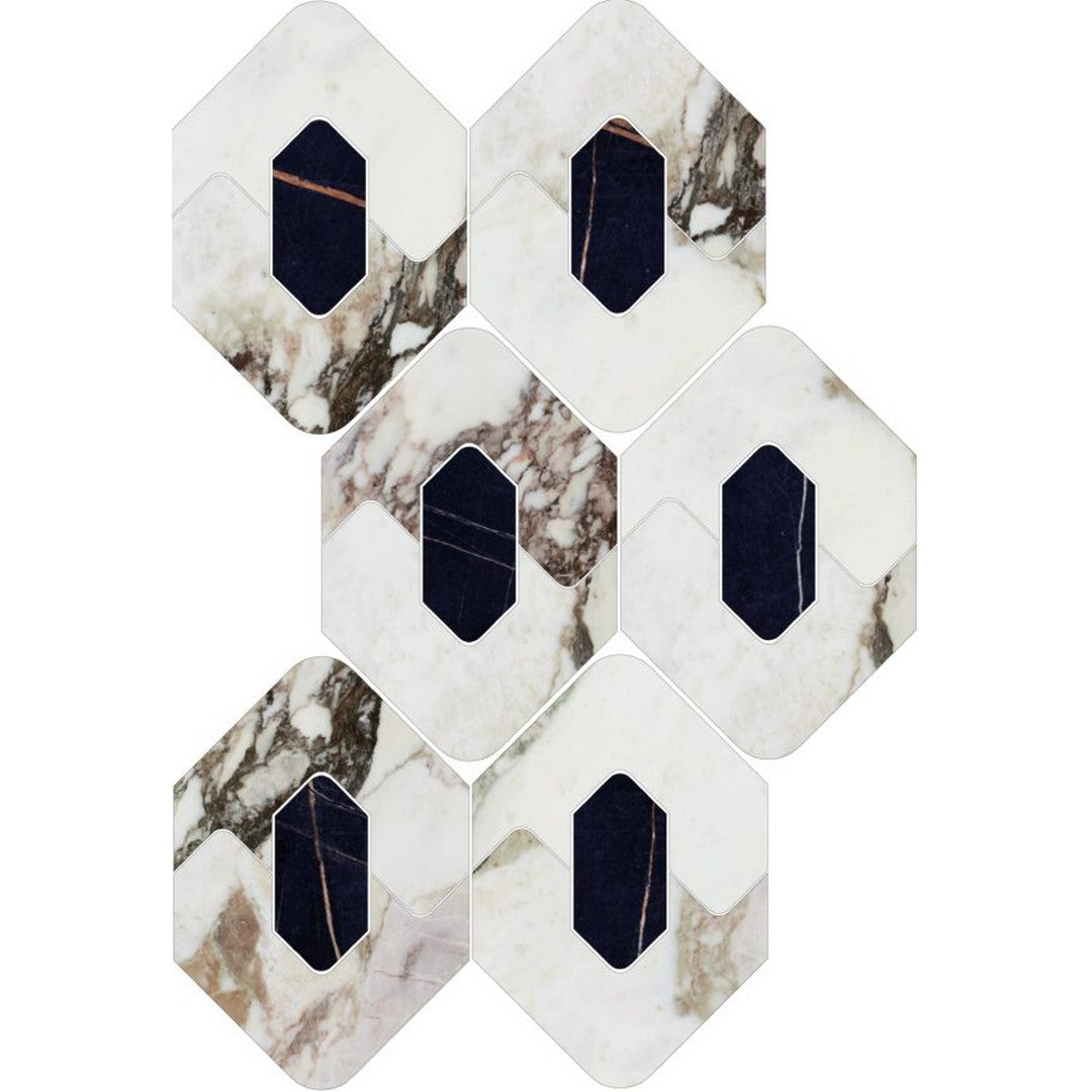 Happy Floors 8" x 13" Kobe Rectified Natural Porcelain Legend Mosaic