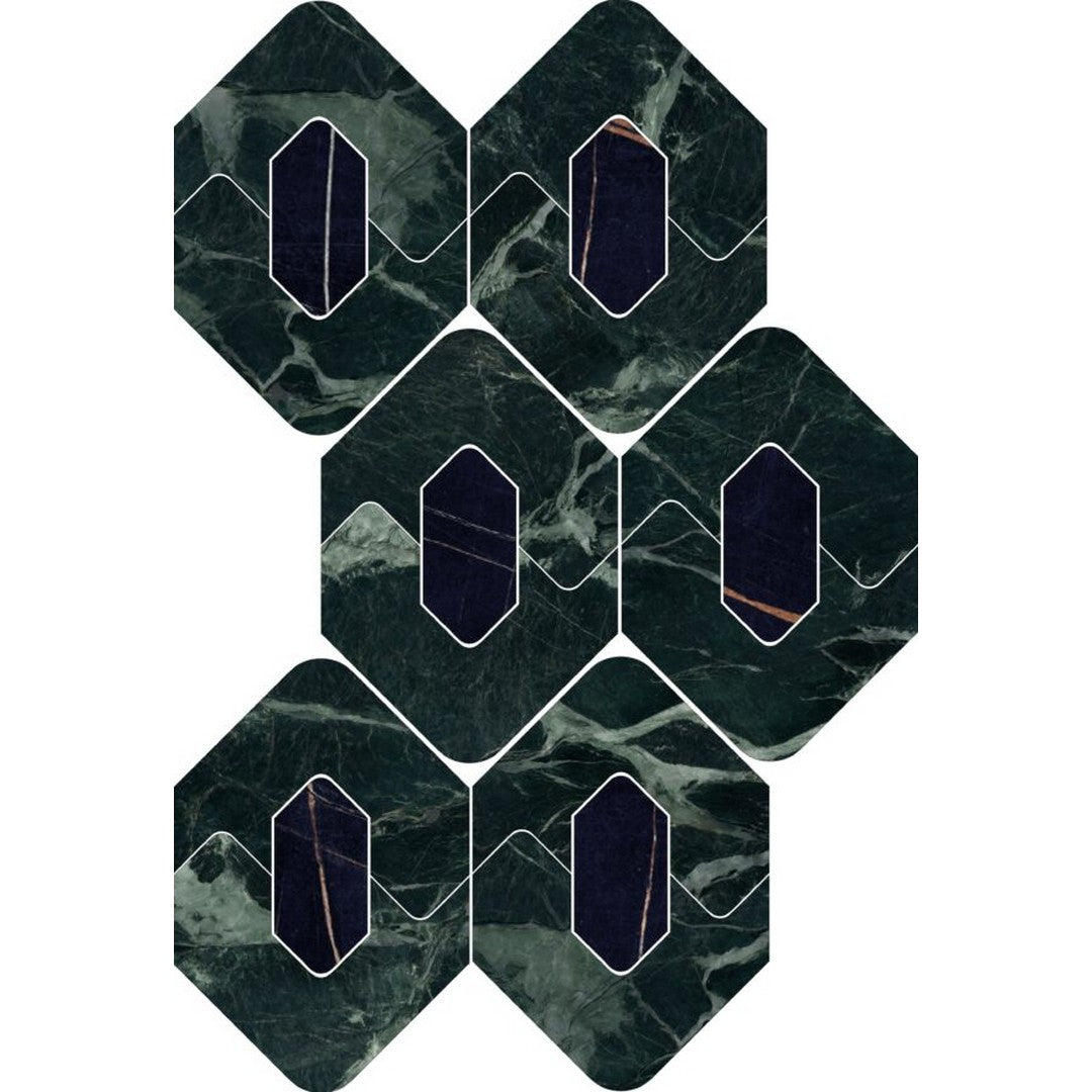 Happy Floors 8" x 13" Kobe Rectified Polished Porcelain Legend Mosaic