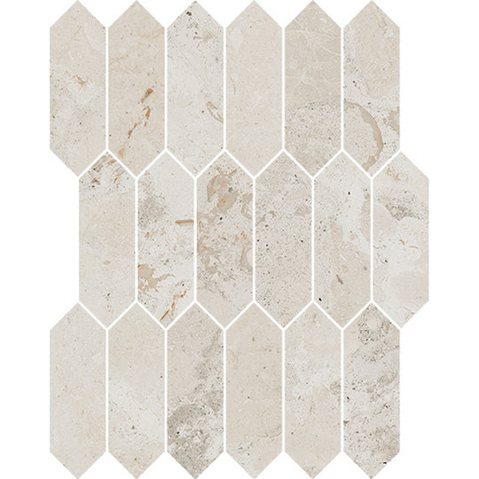 Happy Floors 11.5" x 11" Eva Natural Porcelain Picket Mosaic