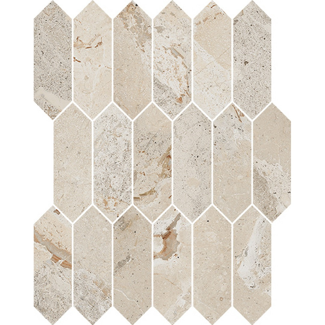 Happy Floors 11.5" x 11" Eva Natural Porcelain Picket Mosaic