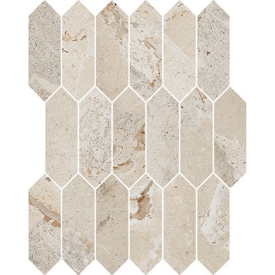 Happy Floors 11.5" x 11" Eva Natural Porcelain Picket Mosaic
