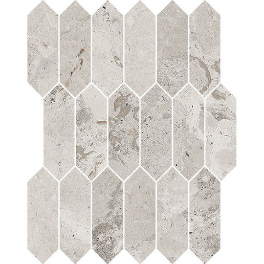 Happy Floors 11.5" x 11" Eva Natural Porcelain Picket Mosaic