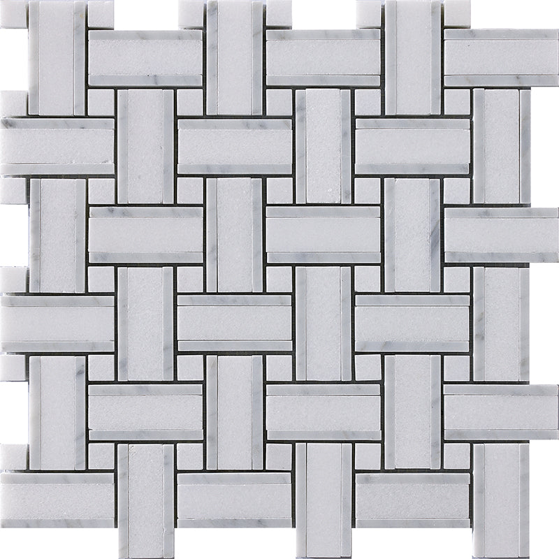 Happy Floors 12" x 12" Natural Stone Basketweave Mosaic