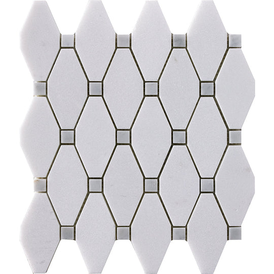 Happy Floors 11.2" x 10.3" Natural Stone Dot Elongated Hexagon Mosaic