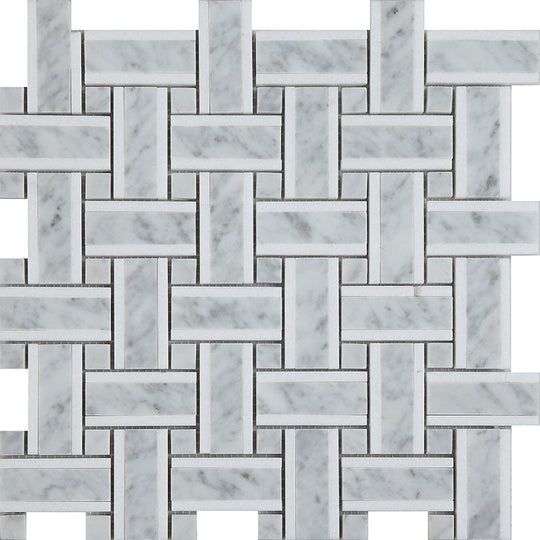 Happy Floors 12" x 12" Natural Stone Basketweave Mosaic