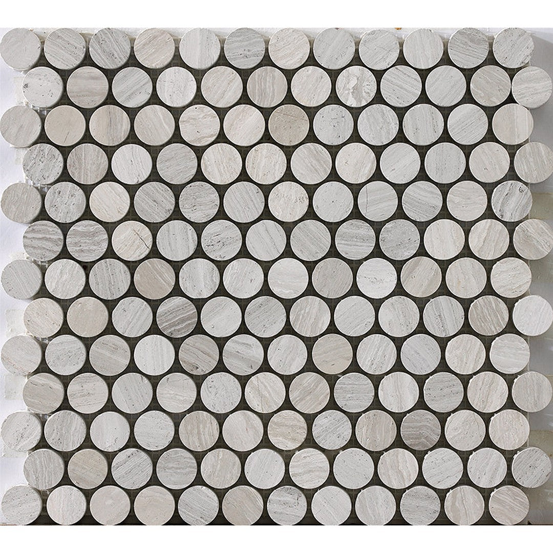 Happy Floors 12.2" x 12.4" Natural Stone Penny Round Mosaic