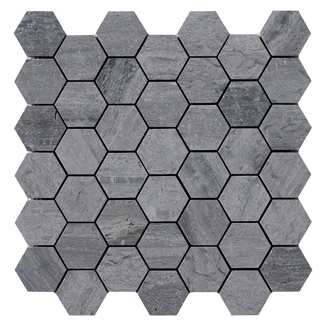 Happy Floors 12" x 11.7" Natural Stone Hexagon Mosaic