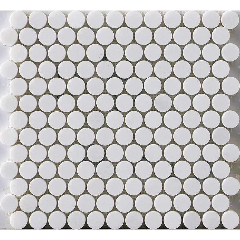 Happy Floors 12.2" x 12.4" Natural Stone Penny Round Mosaic