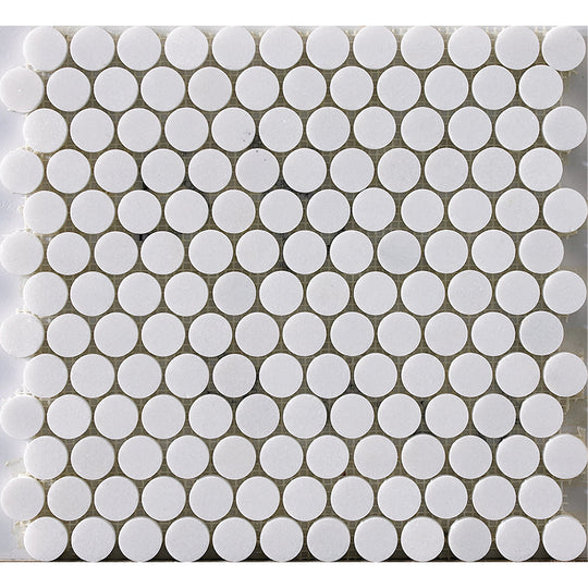 Happy Floors 12.2" x 12.4" Natural Stone Penny Round Mosaic