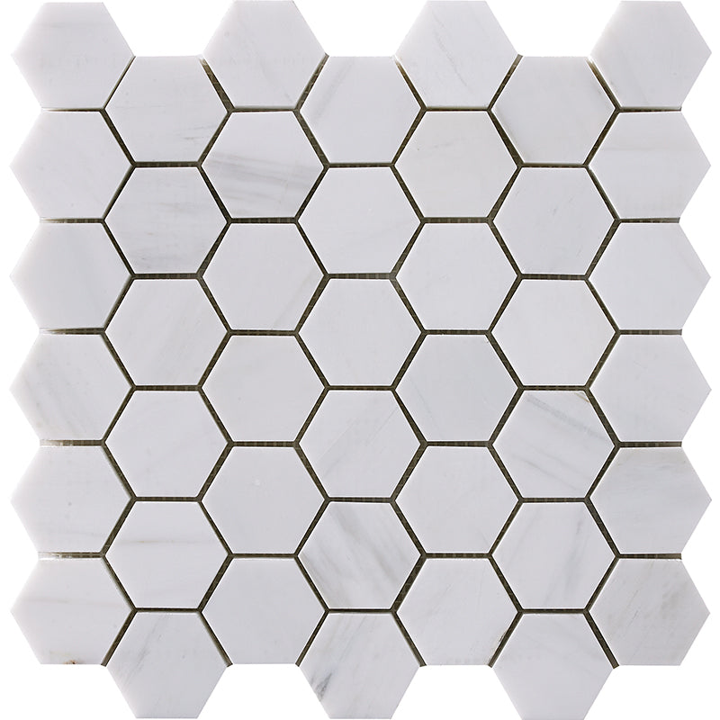 Happy Floors 12" x 11.7" Natural Stone Hexagon Mosaic