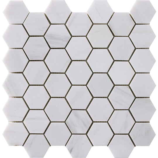 Happy Floors 12" x 11.7" Natural Stone Hexagon Mosaic