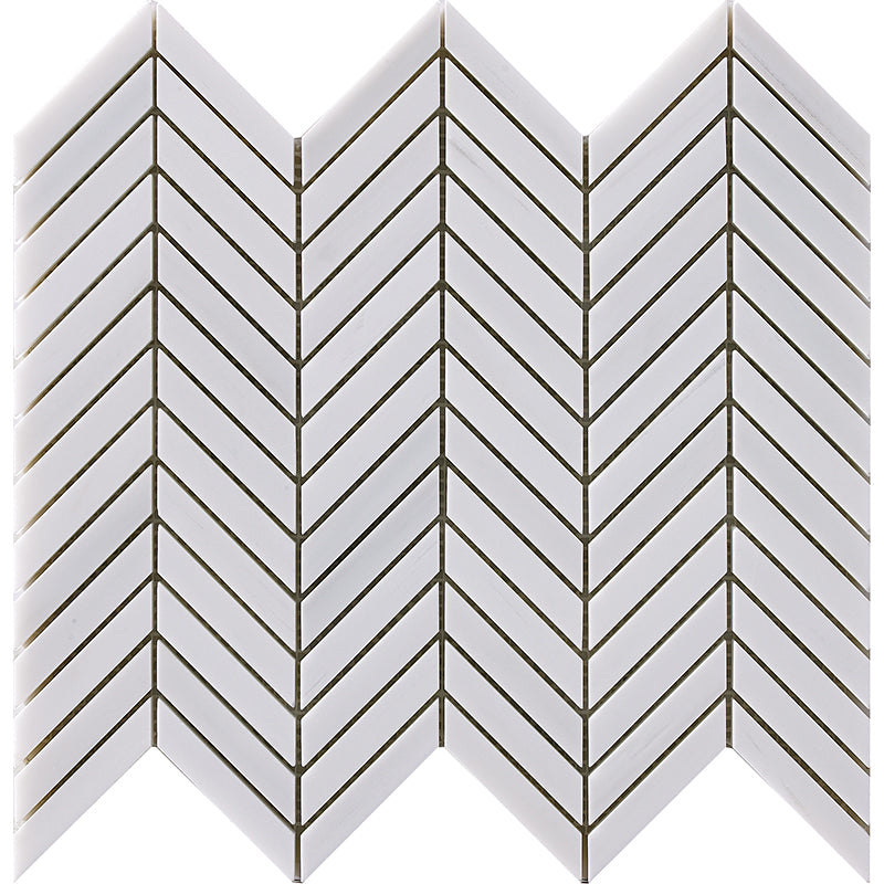 Happy Floors 12.5" x 12.2" Natural Stone Chevron Mosaic