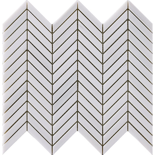 Happy Floors 12.5" x 12.2" Natural Stone Chevron Mosaic