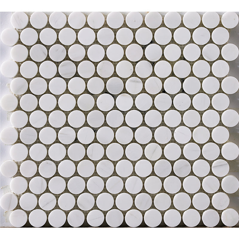 Happy Floors 12.2" x 12.4" Natural Stone Penny Round Mosaic
