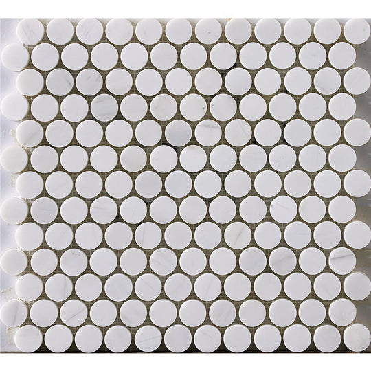 Happy Floors 12.2" x 12.4" Natural Stone Penny Round Mosaic
