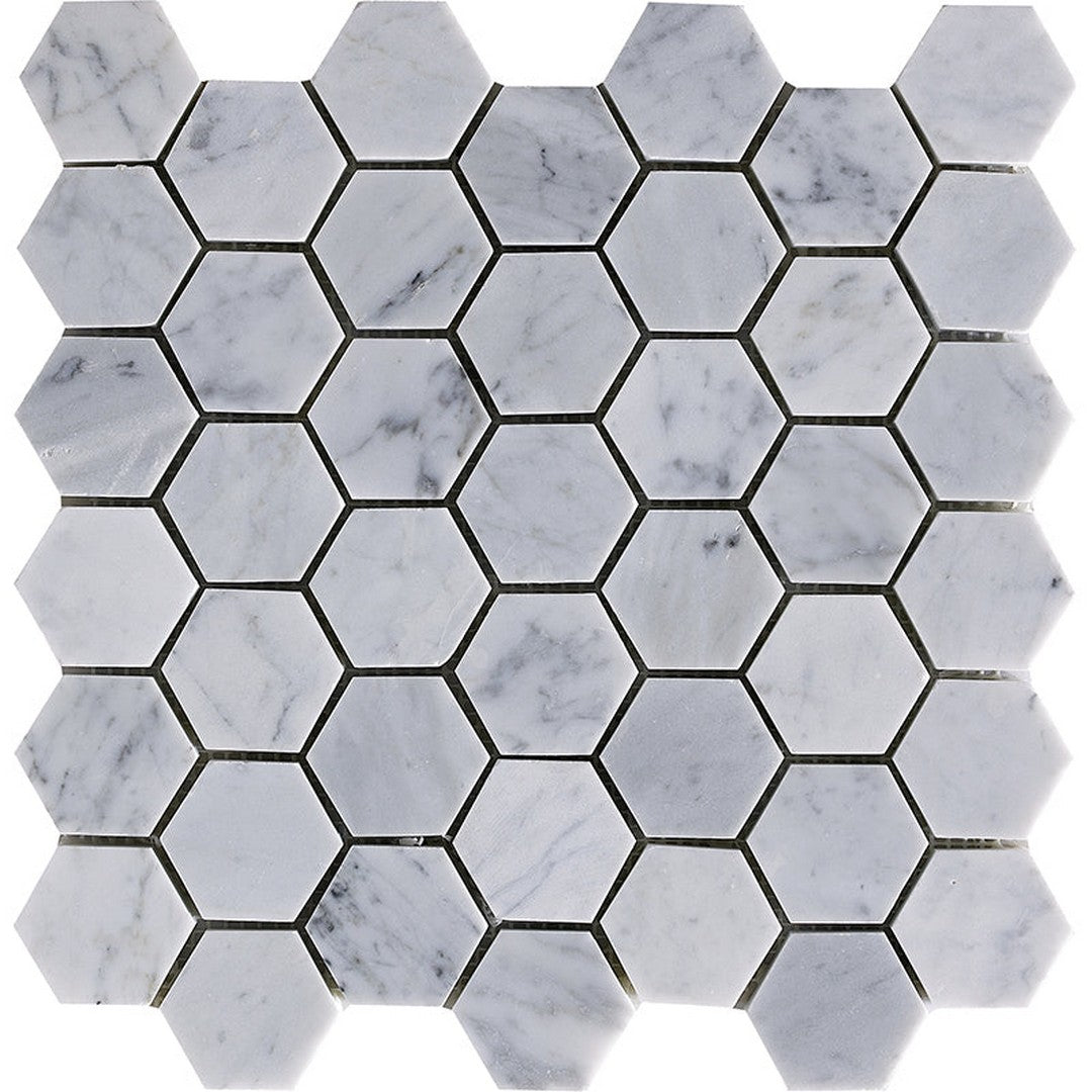 Happy Floors 12" x 11.7" Natural Stone Hexagon Mosaic