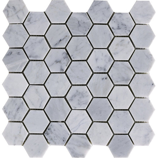 Happy Floors 12" x 11.7" Natural Stone Hexagon Mosaic