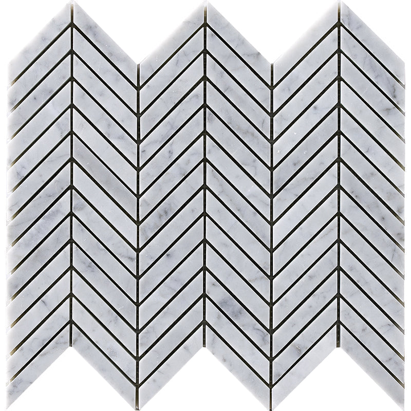 Happy Floors 12.5" x 12.2" Natural Stone Chevron Mosaic