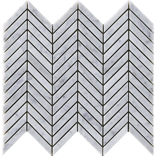 Happy Floors 12.5" x 12.2" Natural Stone Chevron Mosaic