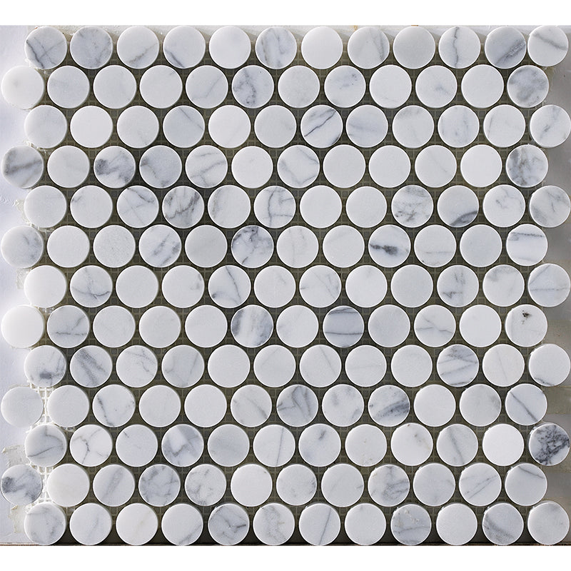 Happy Floors 12.2" x 12.4" Natural Stone Penny Round Mosaic