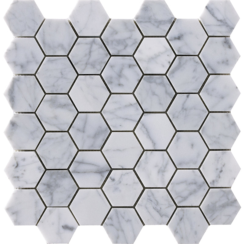 Happy Floors 12" x 11.7" Natural Stone Hexagon Mosaic
