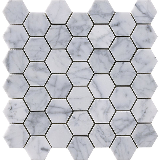 Happy Floors 12" x 11.7" Natural Stone Hexagon Mosaic