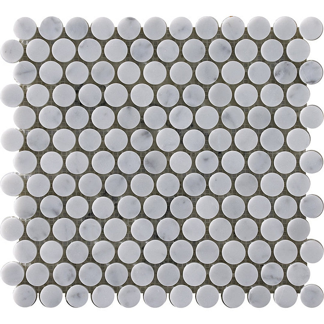 Happy Floors 12.2" x 12.4" Natural Stone Penny Round Mosaic