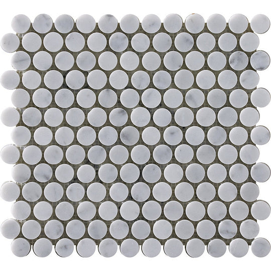 Happy Floors 12.2" x 12.4" Natural Stone Penny Round Mosaic