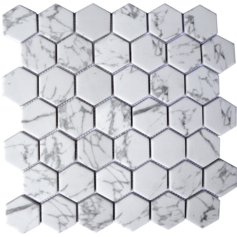 Happy Floors 12" x 12" Endura Hexagon Recycled Glass Mosaic
